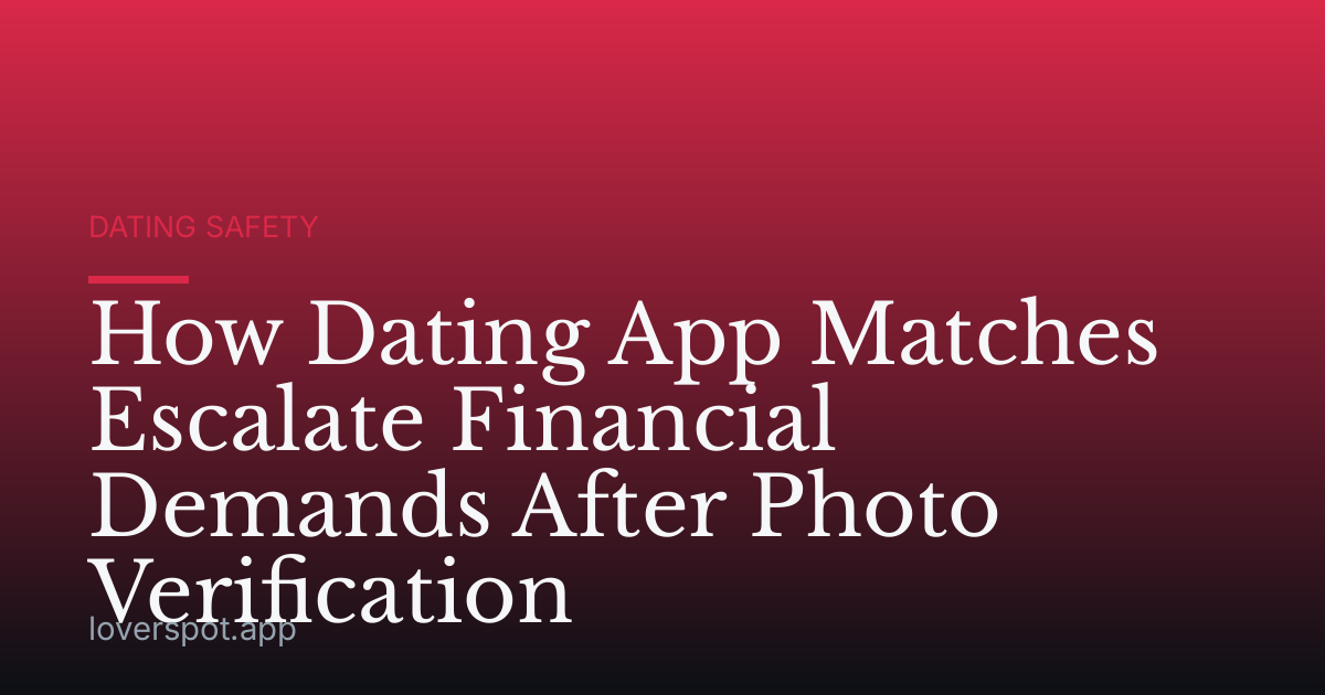 How Dating App Matches Escalate Financial Demands After Photo Verification