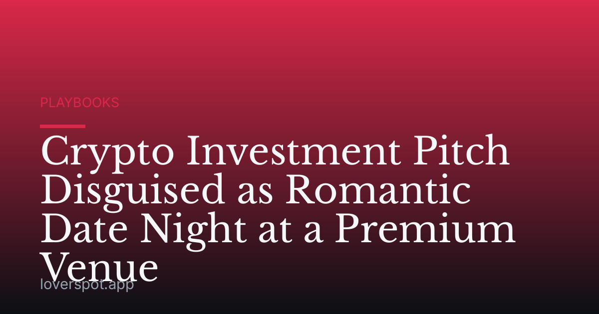 Crypto Investment Pitch Disguised as Romantic Date Night at a Premium Venue