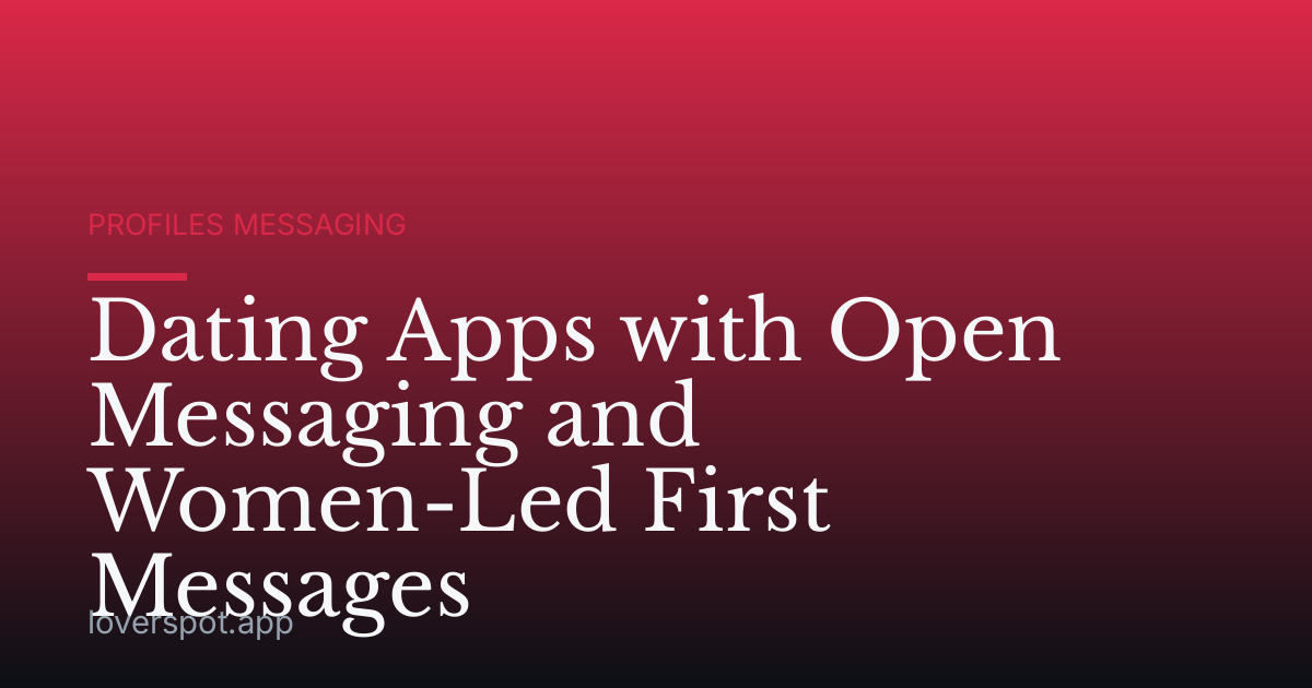Dating Apps with Open Messaging and Women-Led First Messages