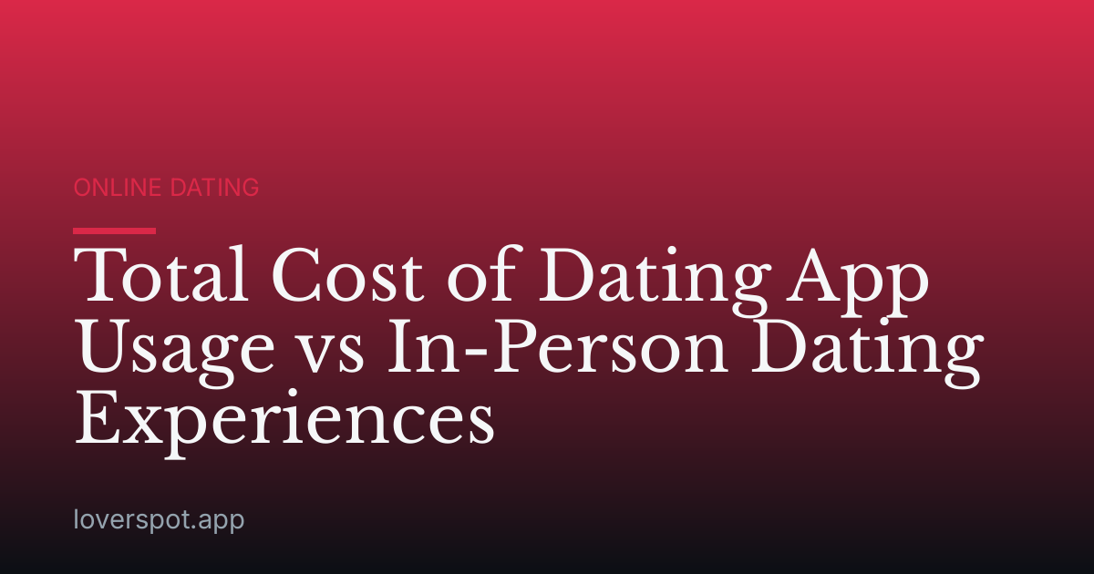 Total Cost of Dating App Usage vs In-Person Dating Experiences