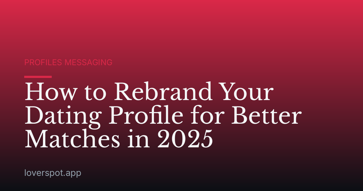 How to Rebrand Your Dating Profile for Better Matches in 2025