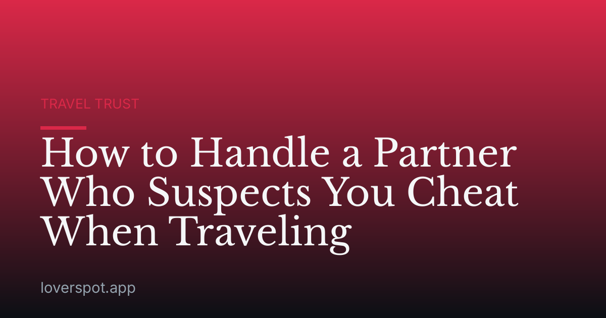 How to Handle a Partner Who Suspects You Cheat When Traveling