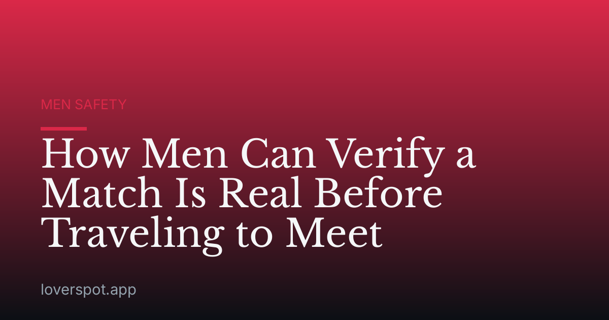 How Men Can Verify a Match Is Real Before Traveling to Meet