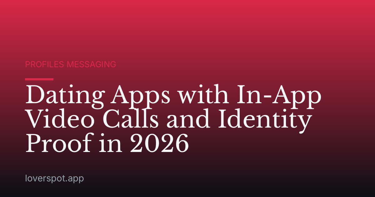 Dating Apps with In-App Video Calls and Identity Proof in 2026