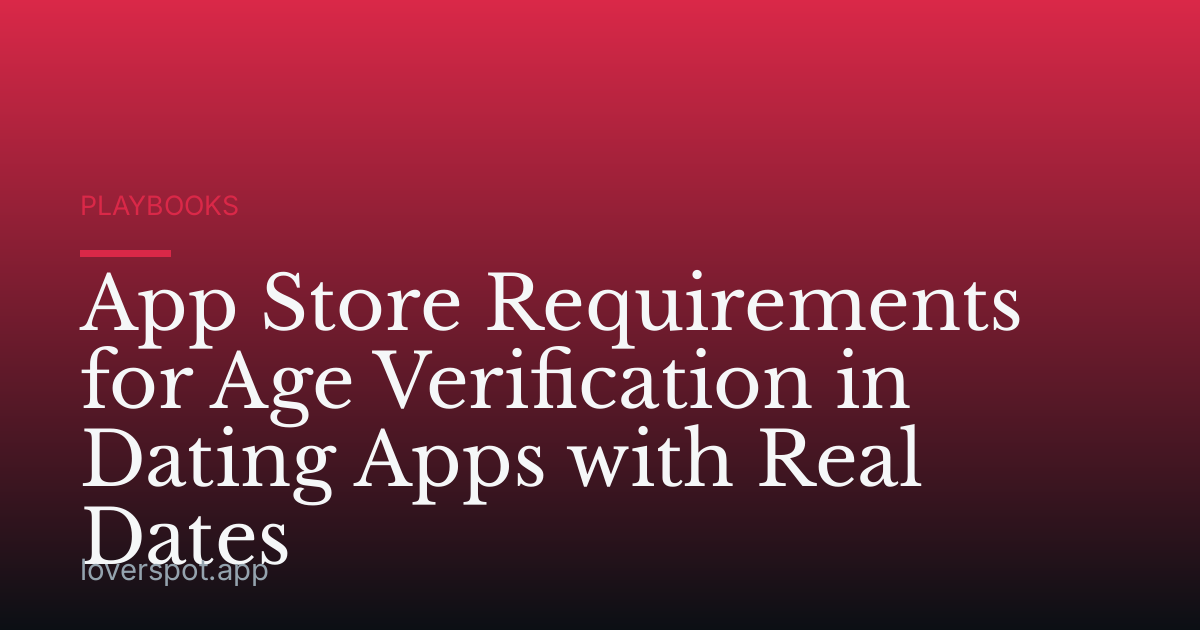 App Store Requirements for Age Verification in Dating Apps with Real Dates
