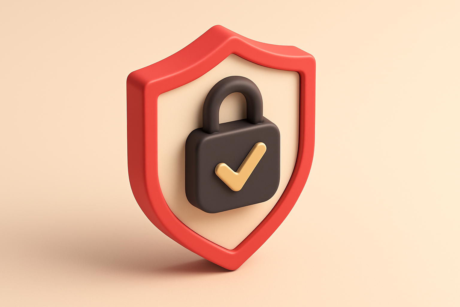a shield with a lock and a checkmark inside