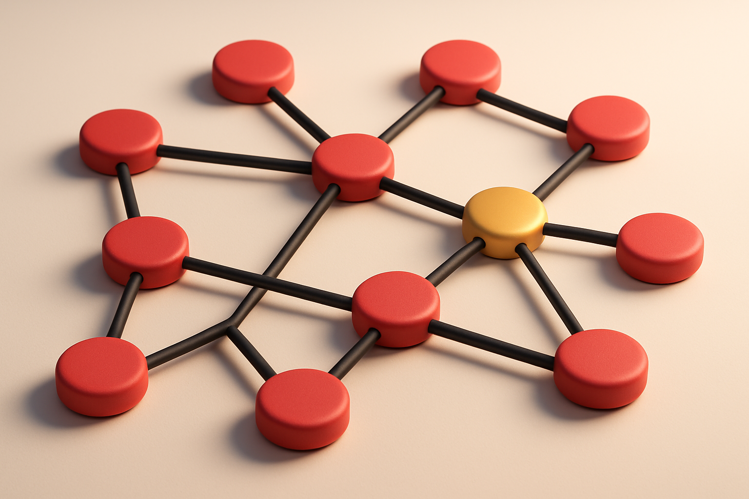 a network of small circular nodes connected by lines