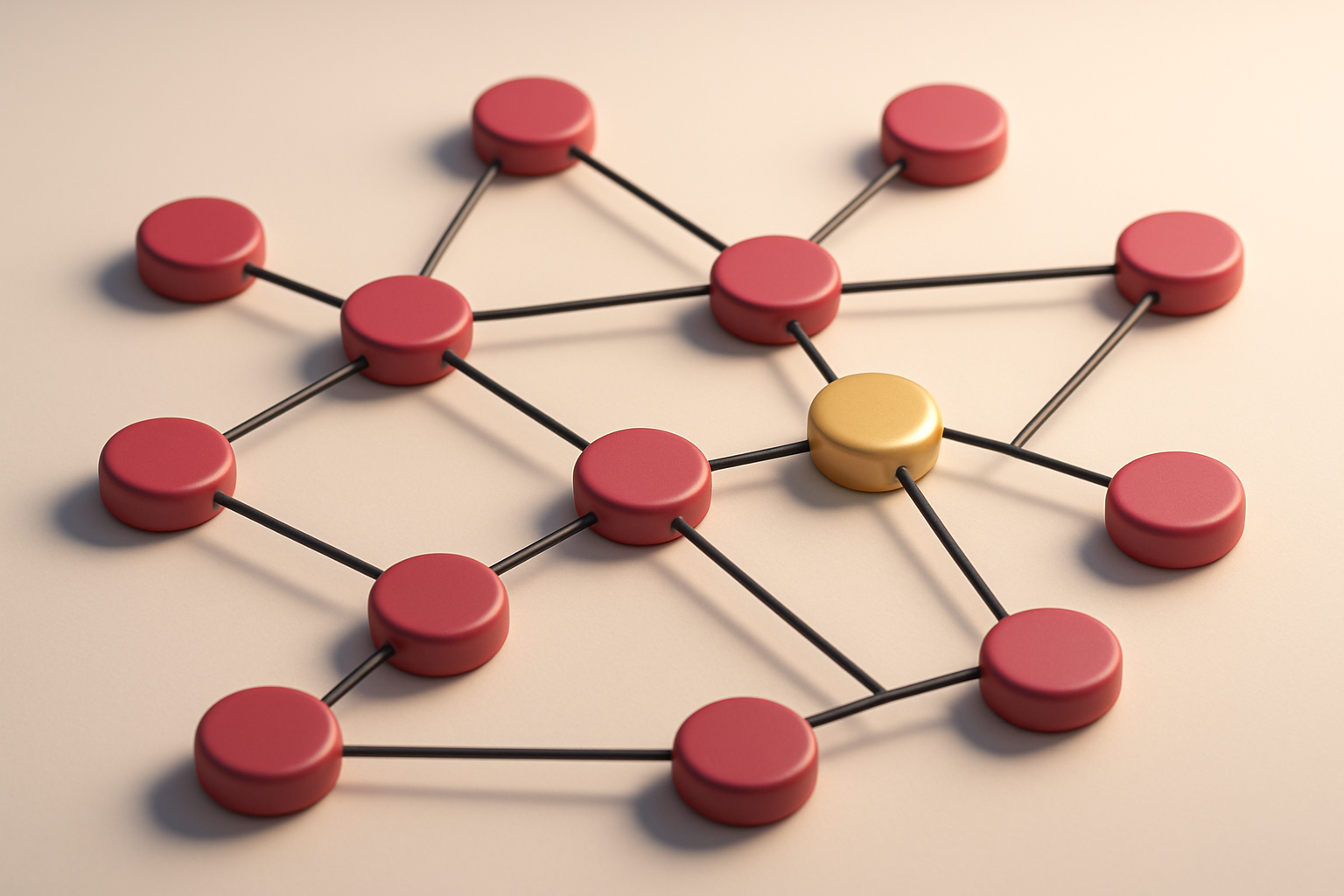 a network of small circular nodes connected by lines