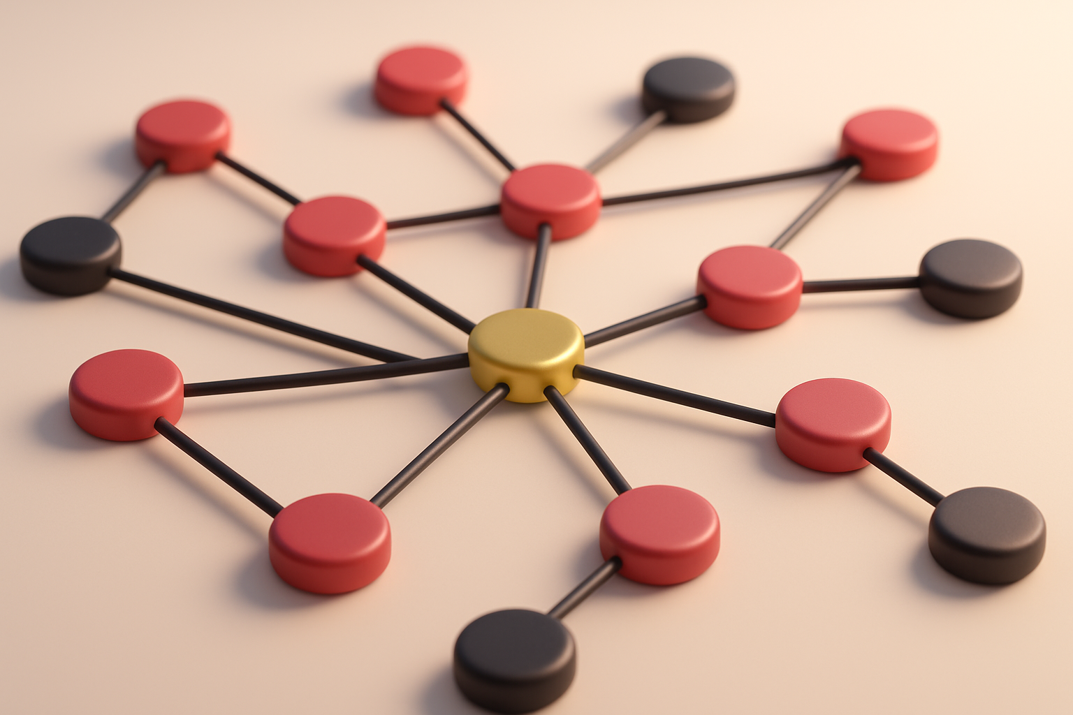 a network of small circular nodes connected by lines