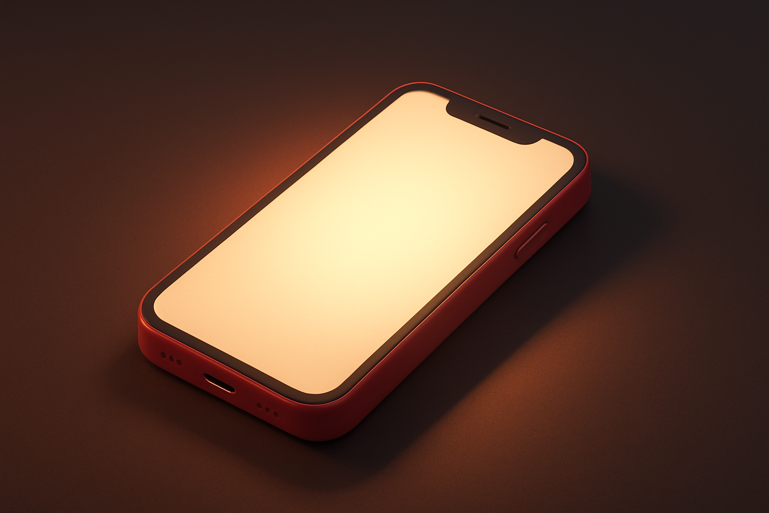 a single phone with a soft glow emanating from it