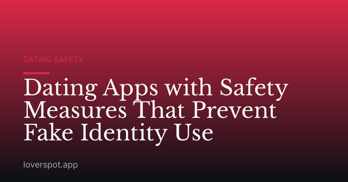 Dating Apps with Safety Measures That Prevent Fake Identity Use