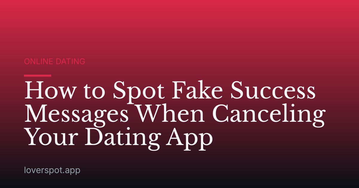 How to Spot Fake Success Messages When Canceling Your Dating App