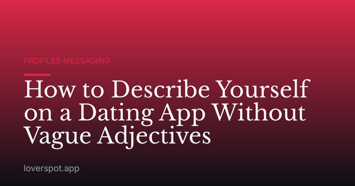 How to Describe Yourself on a Dating App Without Vague Adjectives