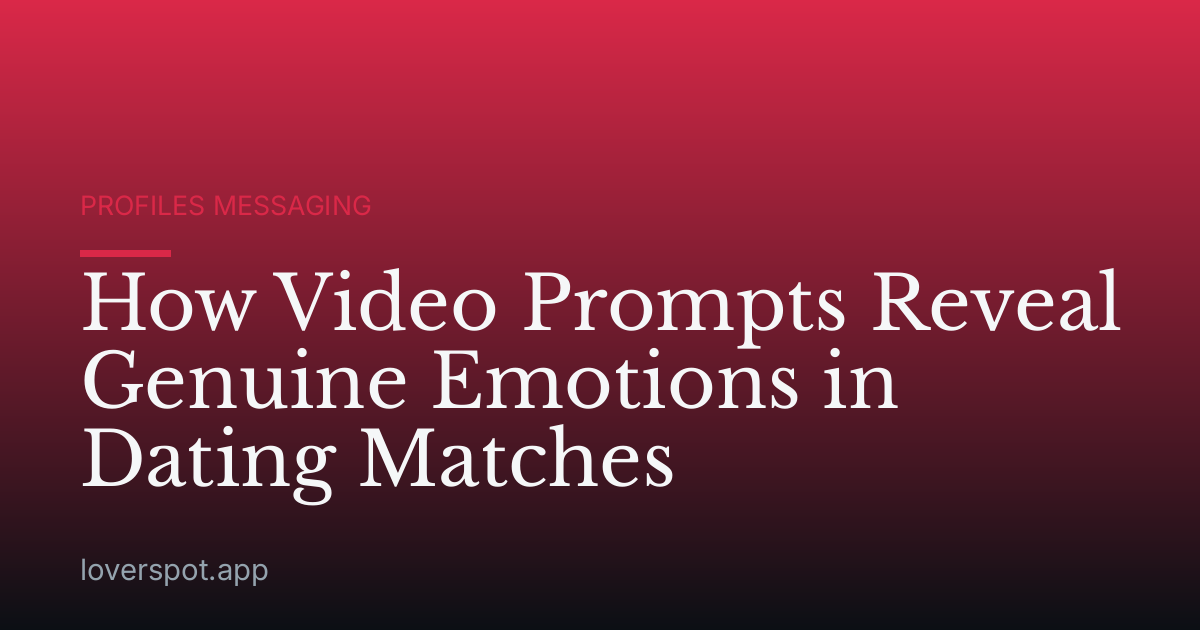 How Video Prompts Reveal Genuine Emotions in Dating Matches