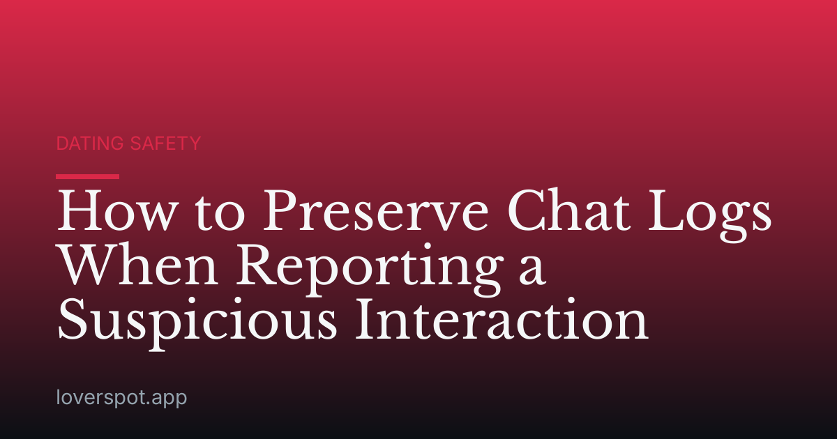 How to Preserve Chat Logs When Reporting a Suspicious Interaction