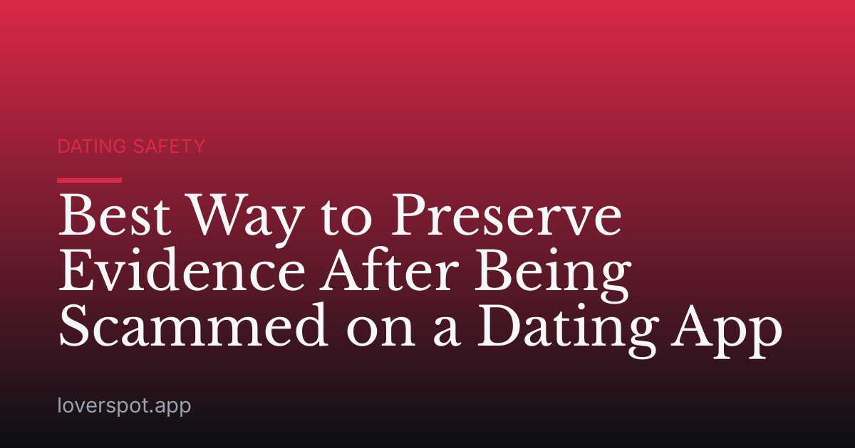 Best Way to Preserve Evidence After Being Scammed on a Dating App