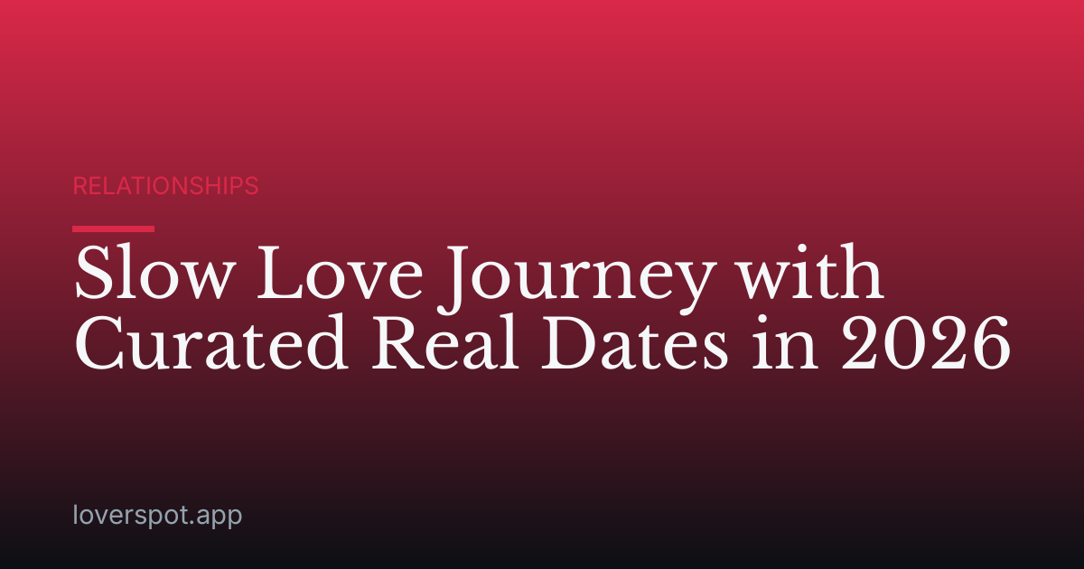 Slow Love Journey with Curated Real Dates in 2026