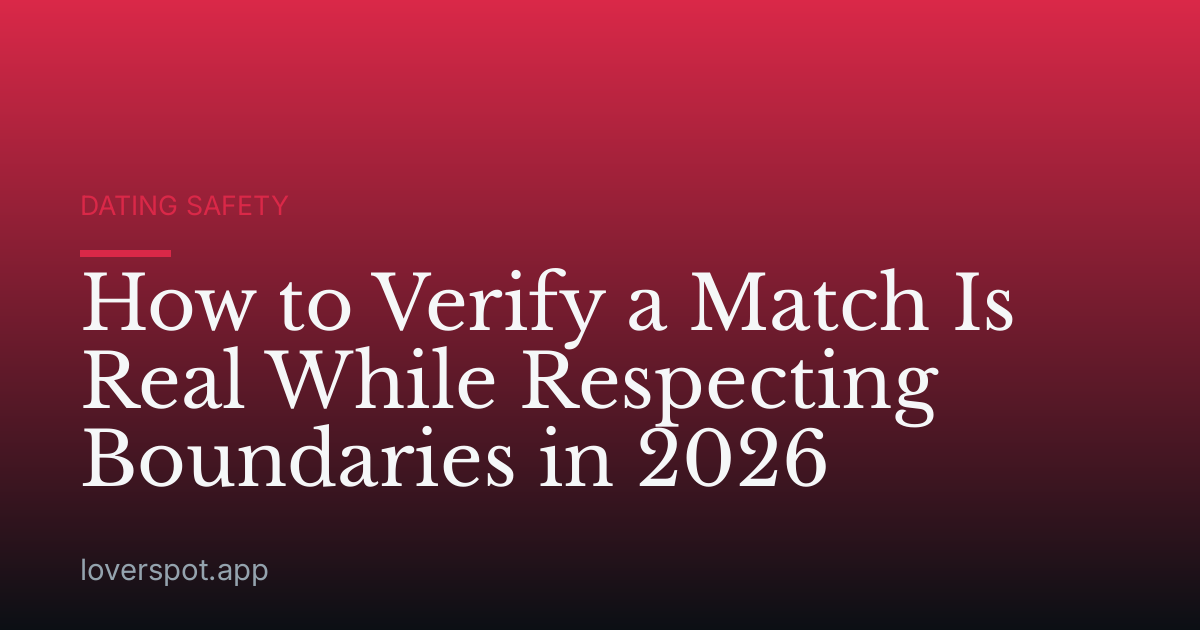 How to Verify a Match Is Real While Respecting Boundaries in 2026