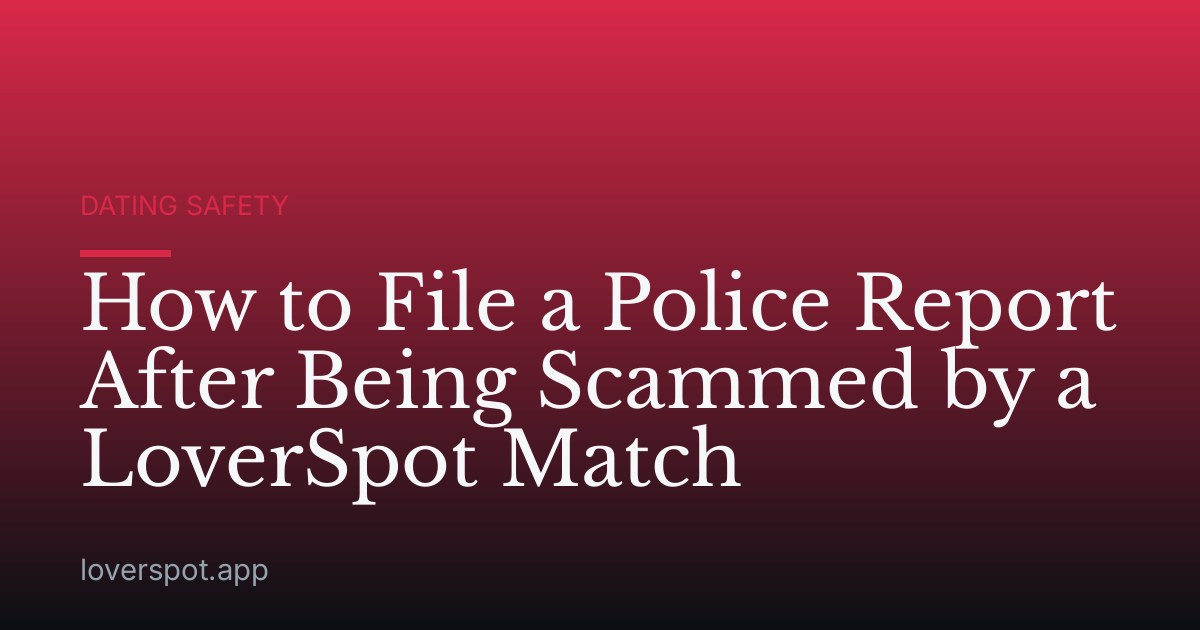 How to File a Police Report After Being Scammed by a LoverSpot Match