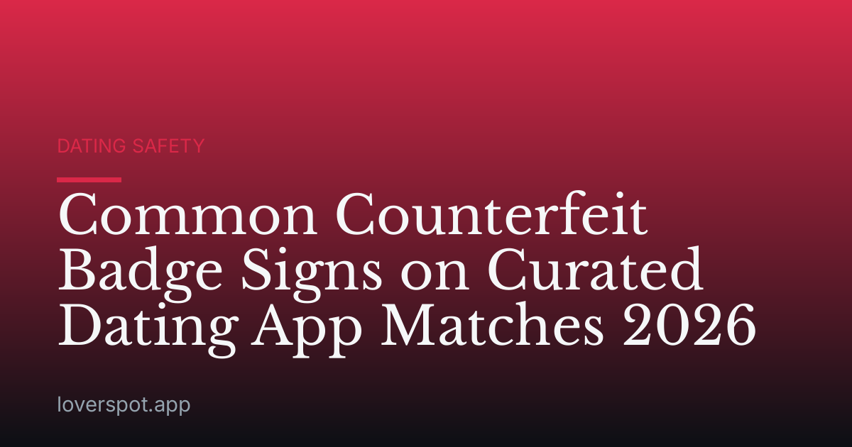 Common Counterfeit Badge Signs on Curated Dating App Matches 2026