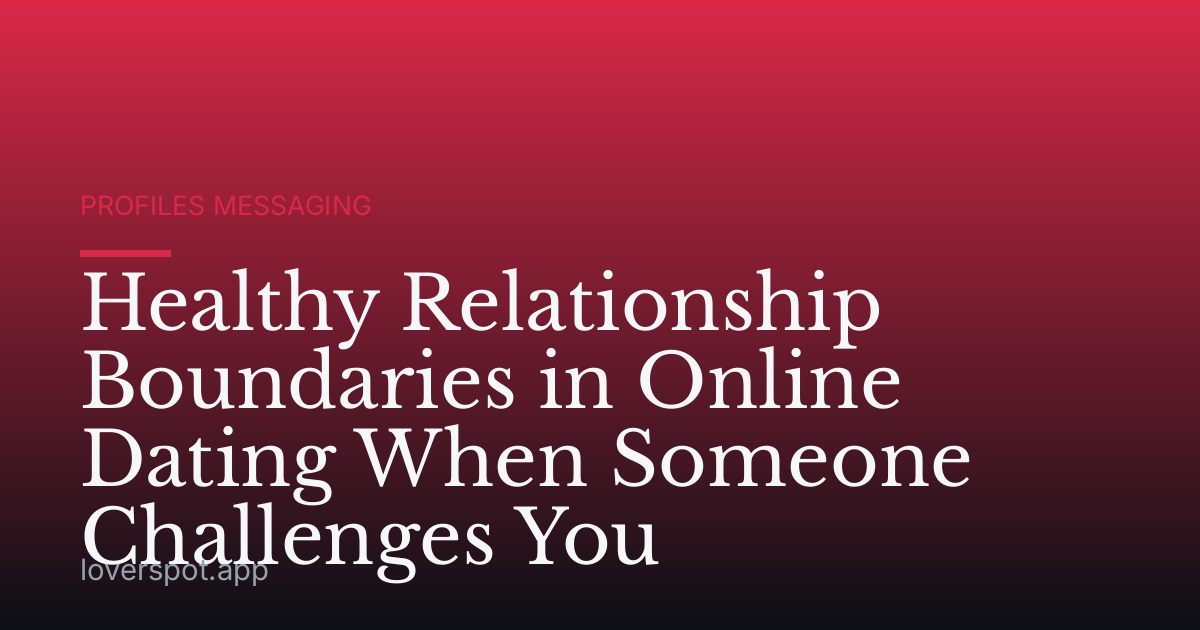 Healthy Relationship Boundaries in Online Dating When Someone Challenges You