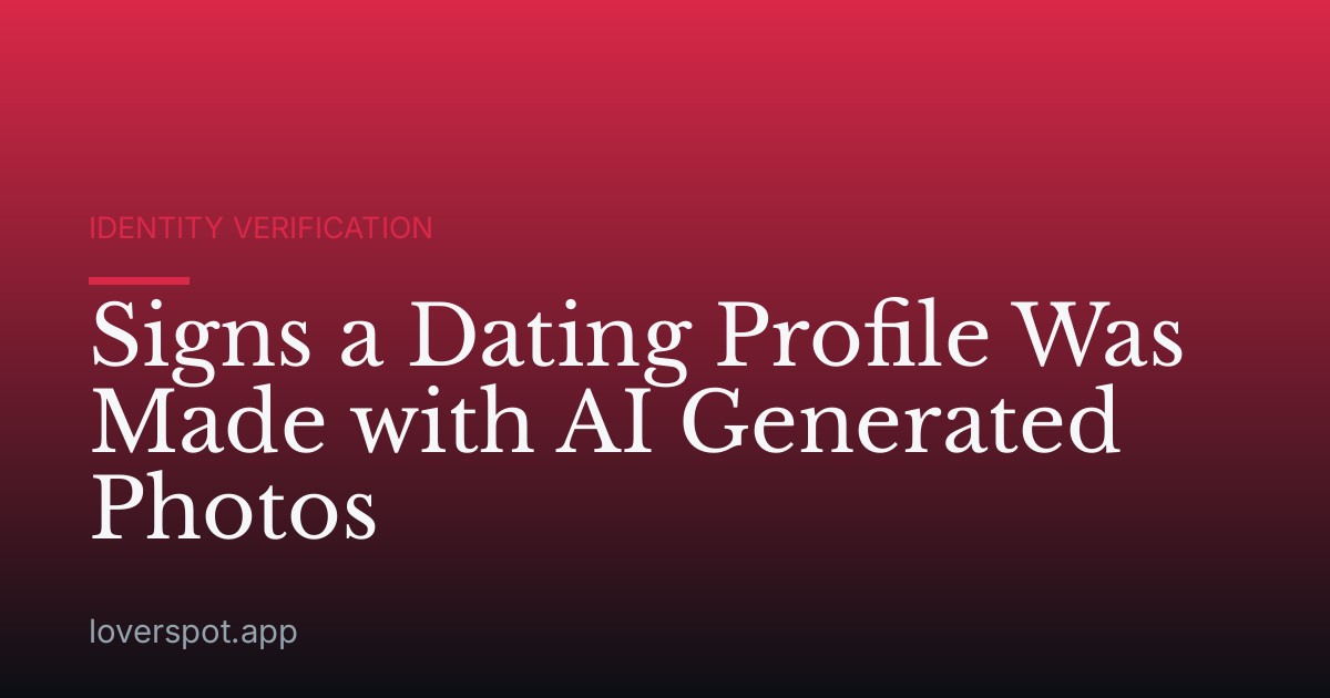 Signs a Dating Profile Was Made with AI Generated Photos