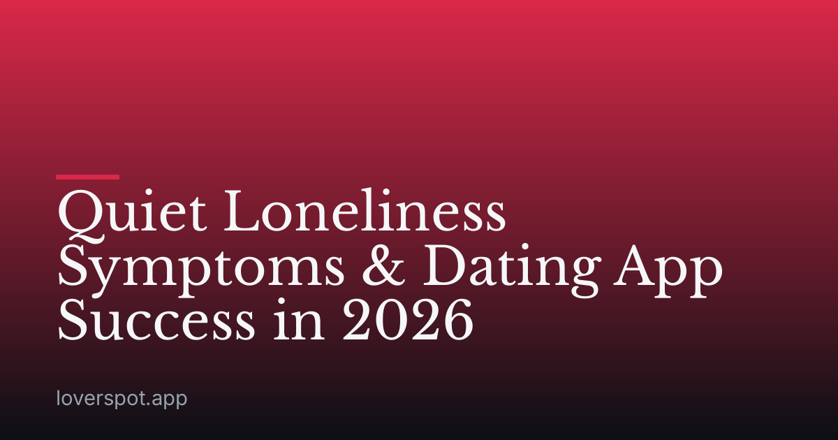 Quiet Loneliness Symptoms & Dating App Success in 2026