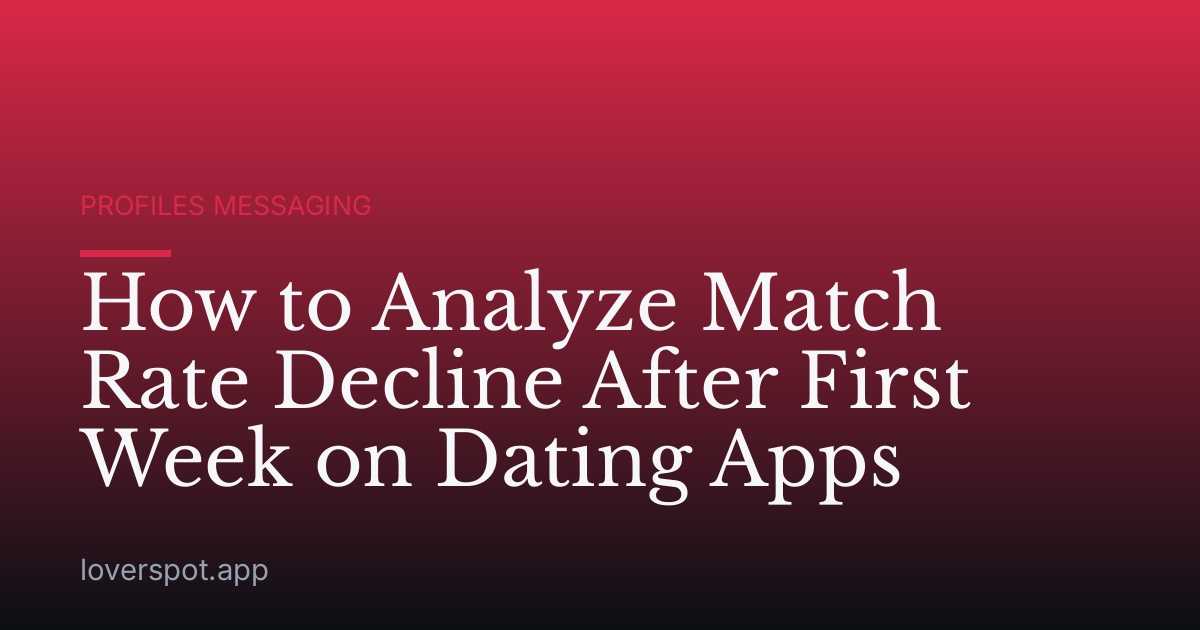 How to Analyze Match Rate Decline After First Week on Dating Apps