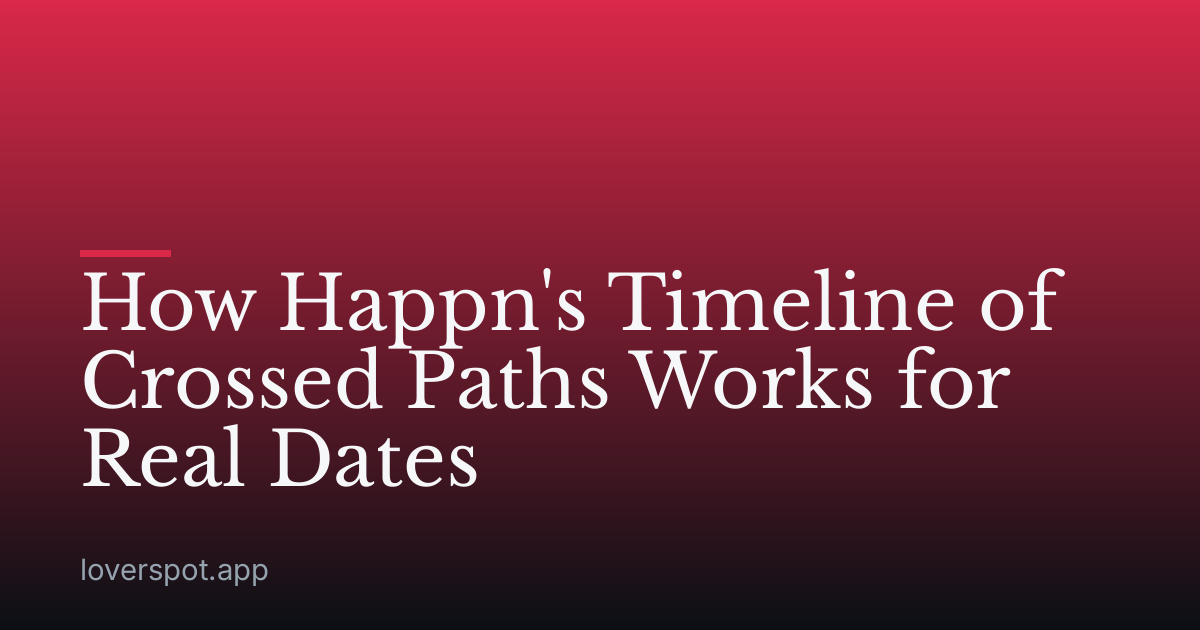 How Happn's Timeline of Crossed Paths Works for Real Dates