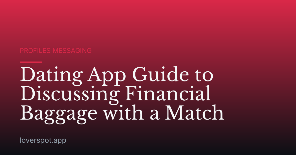 Dating App Guide to Discussing Financial Baggage with a Match
