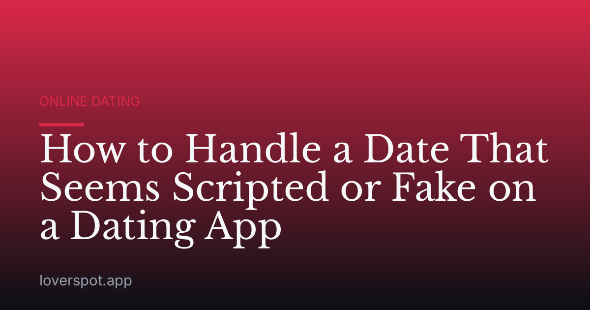 How to Handle a Date That Seems Scripted or Fake on a Dating App