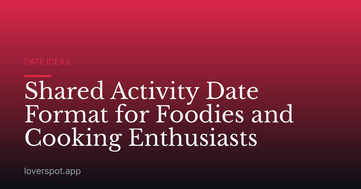 Shared Activity Date Format for Foodies and Cooking Enthusiasts