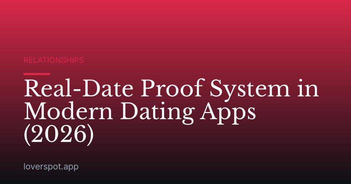 Real-Date Proof System in Modern Dating Apps (2026)