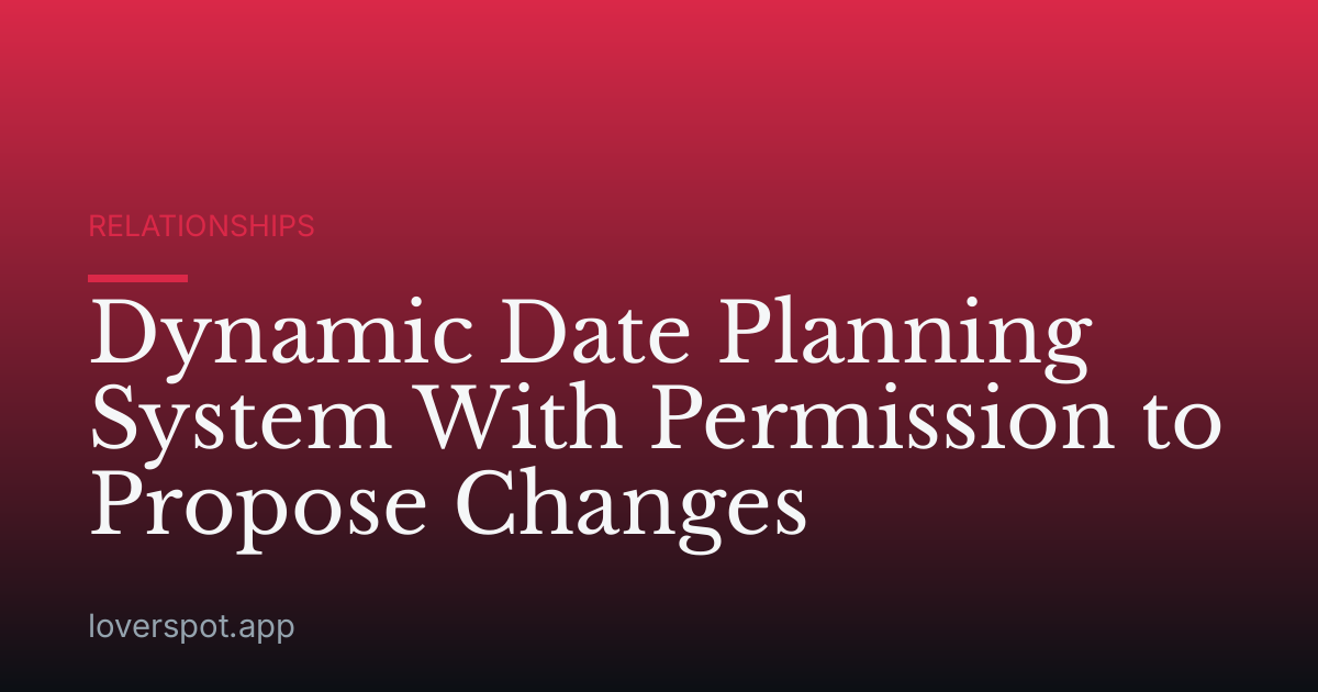 Dynamic Date Planning System With Permission to Propose Changes