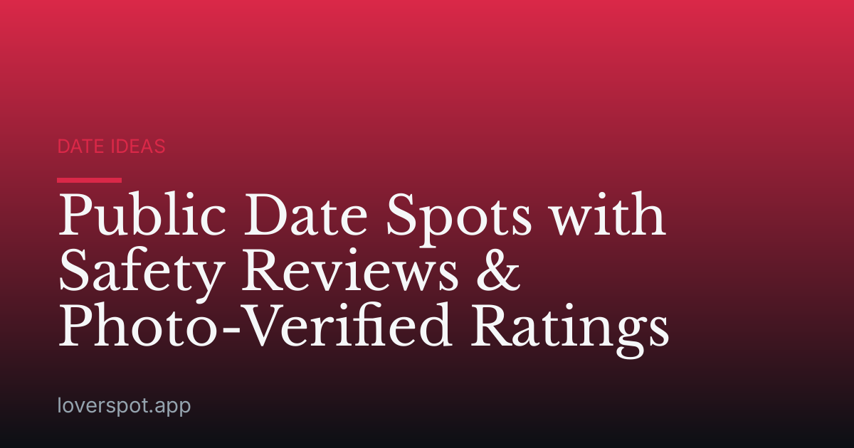 Public Date Spots with Safety Reviews & Photo-Verified Ratings