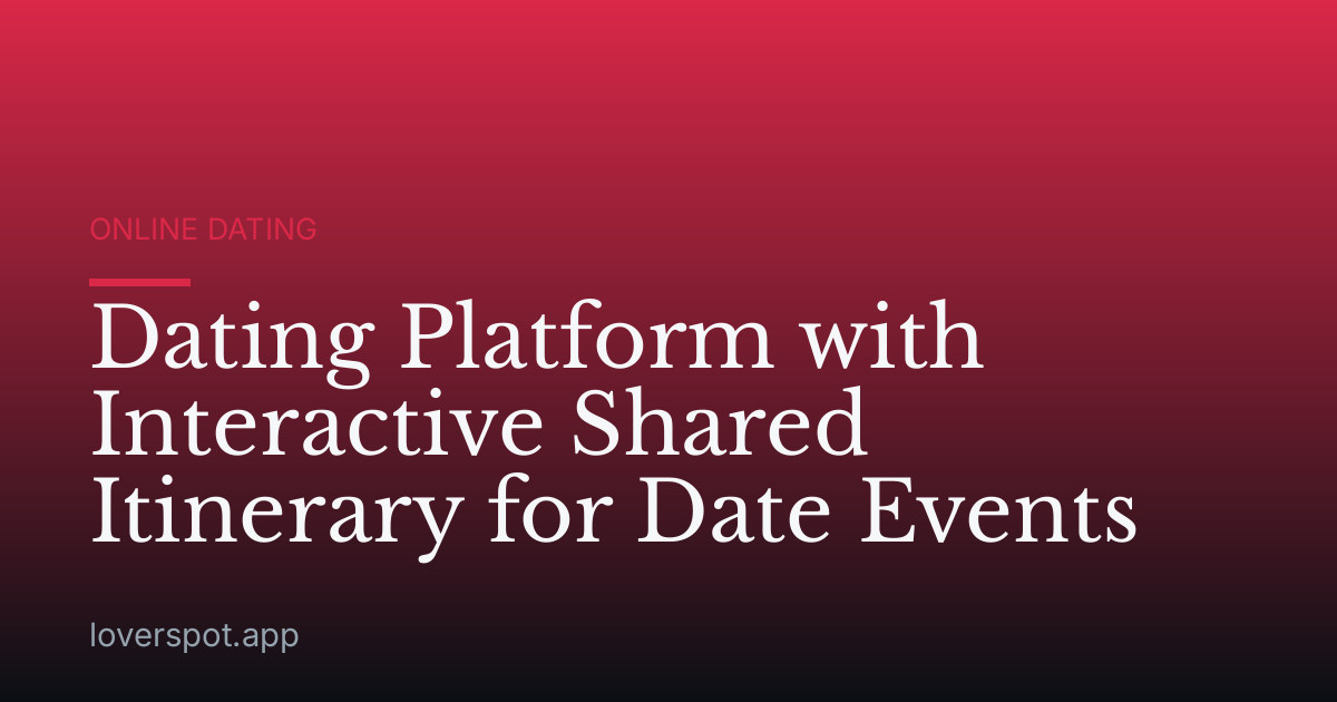 Dating Platform with Interactive Shared Itinerary for Date Events