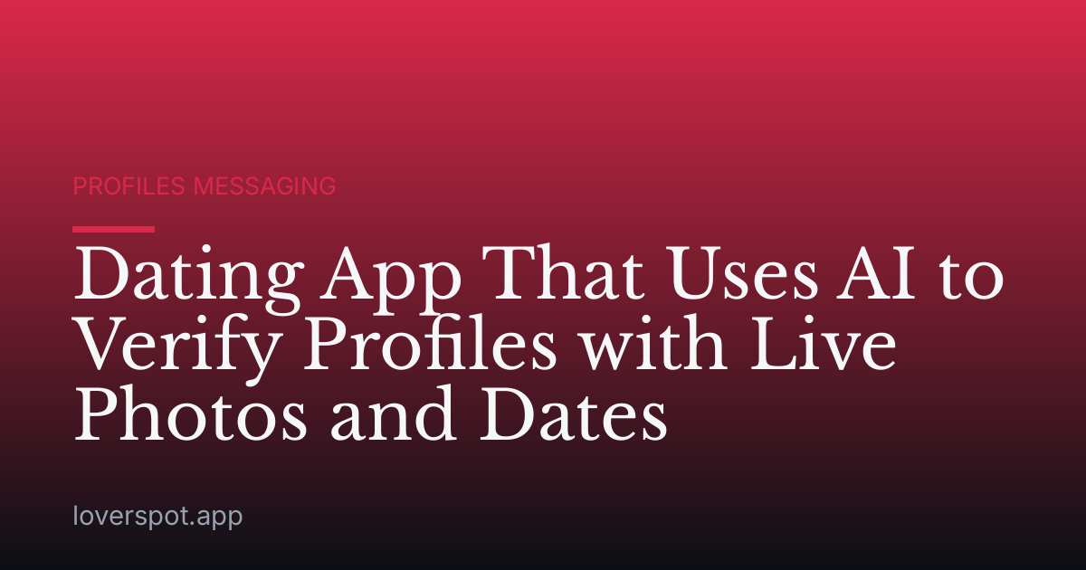 Dating App That Uses AI to Verify Profiles with Live Photos and Dates
