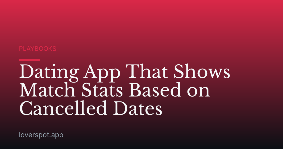 Dating App That Shows Match Stats Based on Cancelled Dates