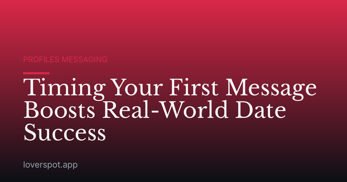 Timing Your First Message Boosts Real-World Date Success