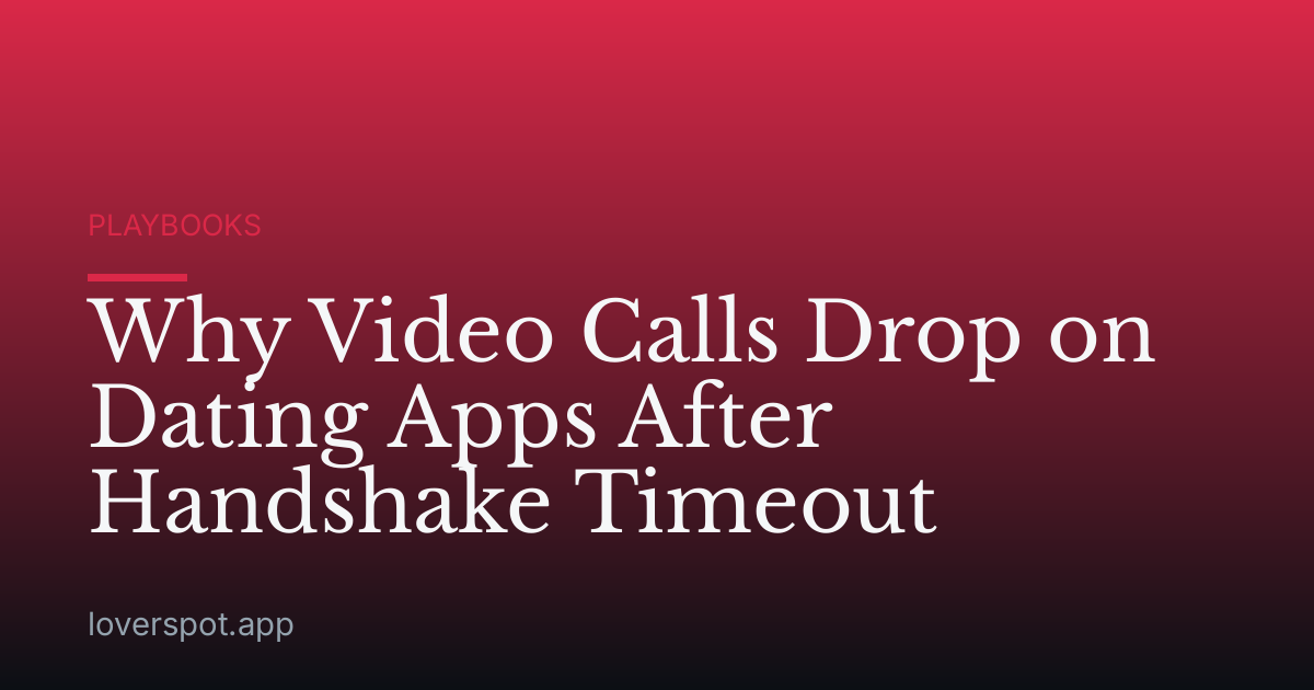 Why Video Calls Drop on Dating Apps After Handshake Timeout