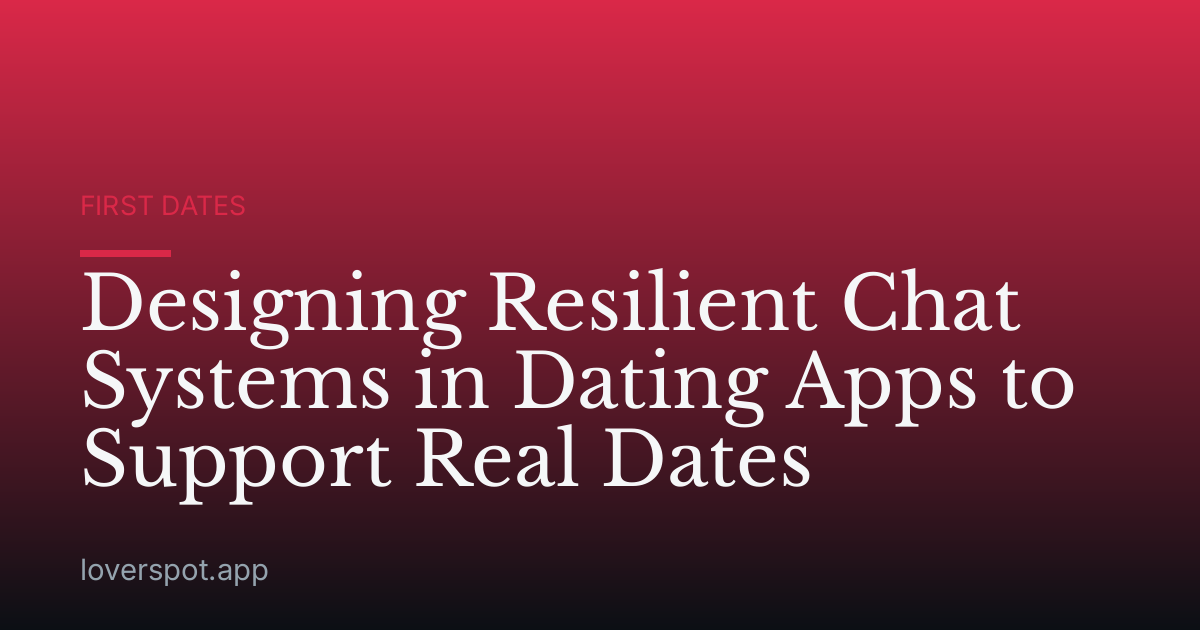 Designing Resilient Chat Systems in Dating Apps to Support Real Dates