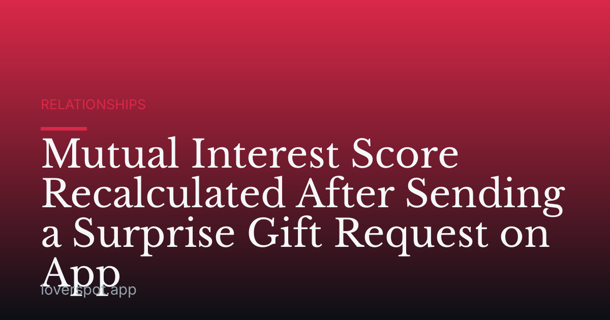 Mutual Interest Score Recalculated After Sending a Surprise Gift Request on App