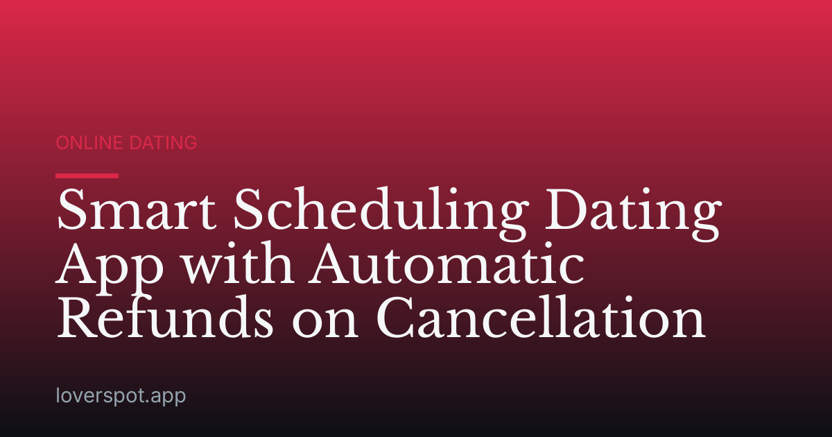 Smart Scheduling Dating App with Automatic Refunds on Cancellation