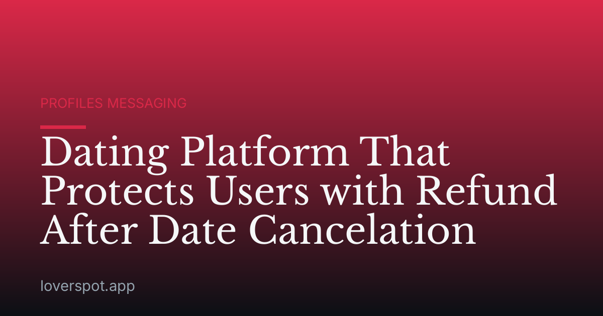 Dating Platform That Protects Users with Refund After Date Cancelation