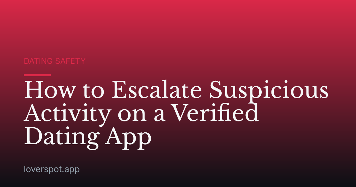 How to Escalate Suspicious Activity on a Verified Dating App