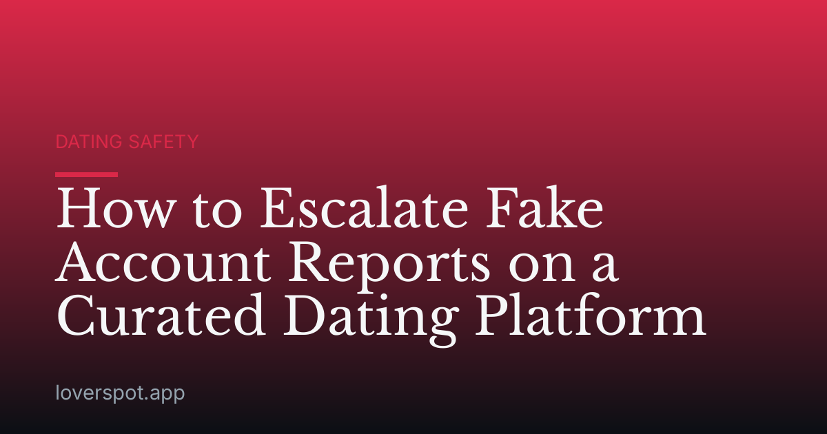 How to Escalate Fake Account Reports on a Curated Dating Platform