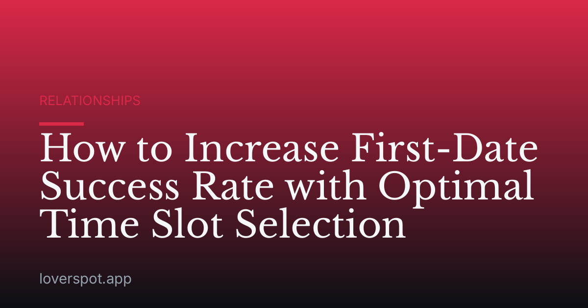 How to Increase First-Date Success Rate with Optimal Time Slot Selection