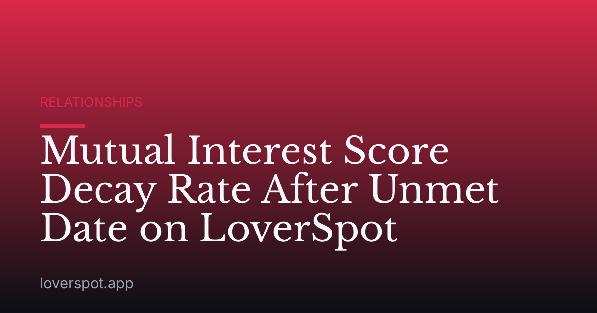 Mutual Interest Score Decay Rate After Unmet Date on LoverSpot
