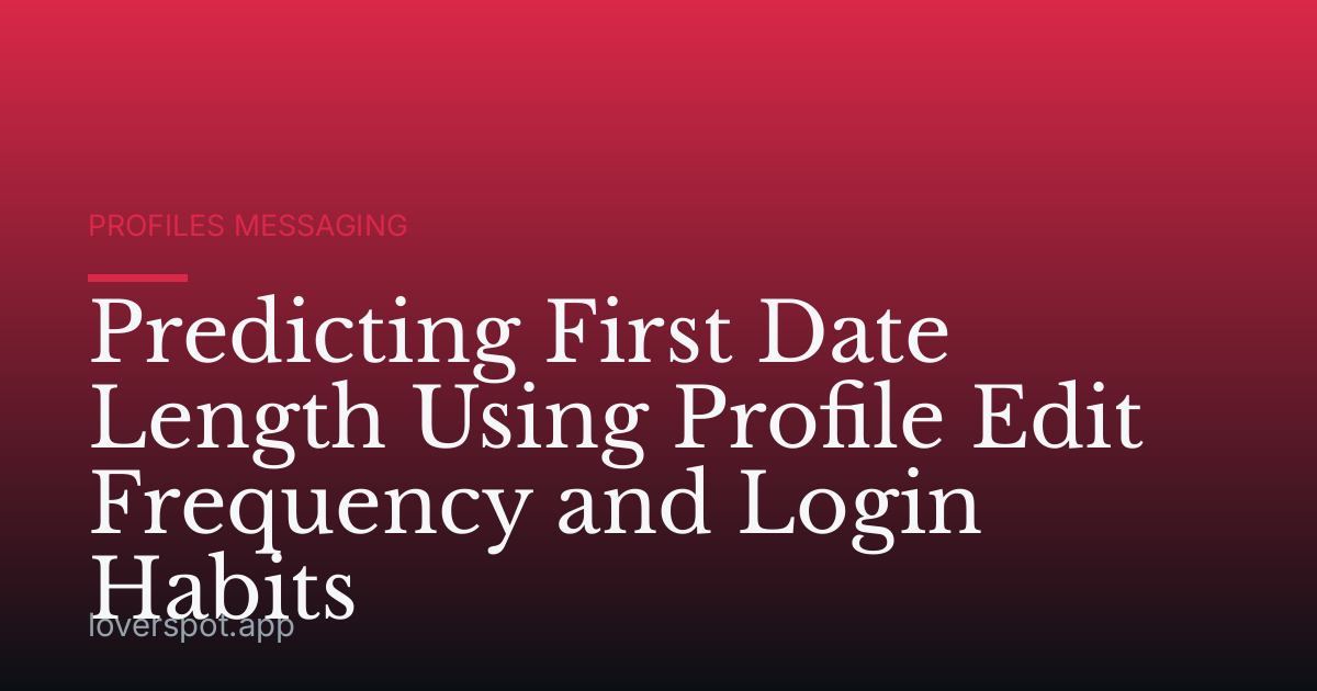Predicting First Date Length Using Profile Edit Frequency and Login Habits