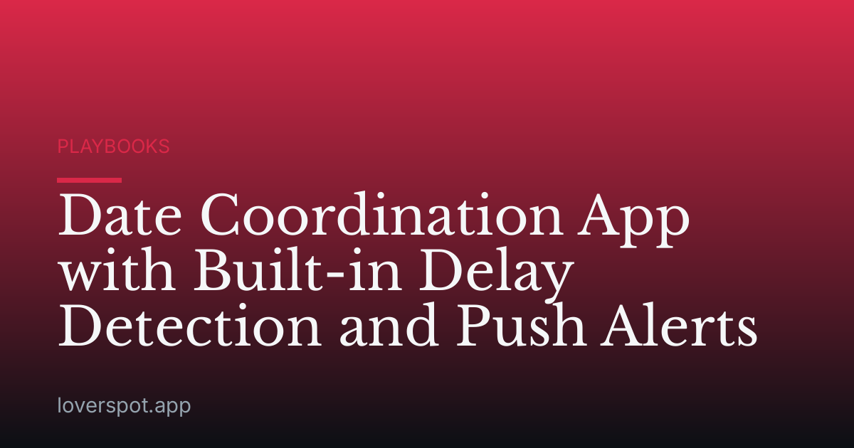 Date Coordination App with Built-in Delay Detection and Push Alerts